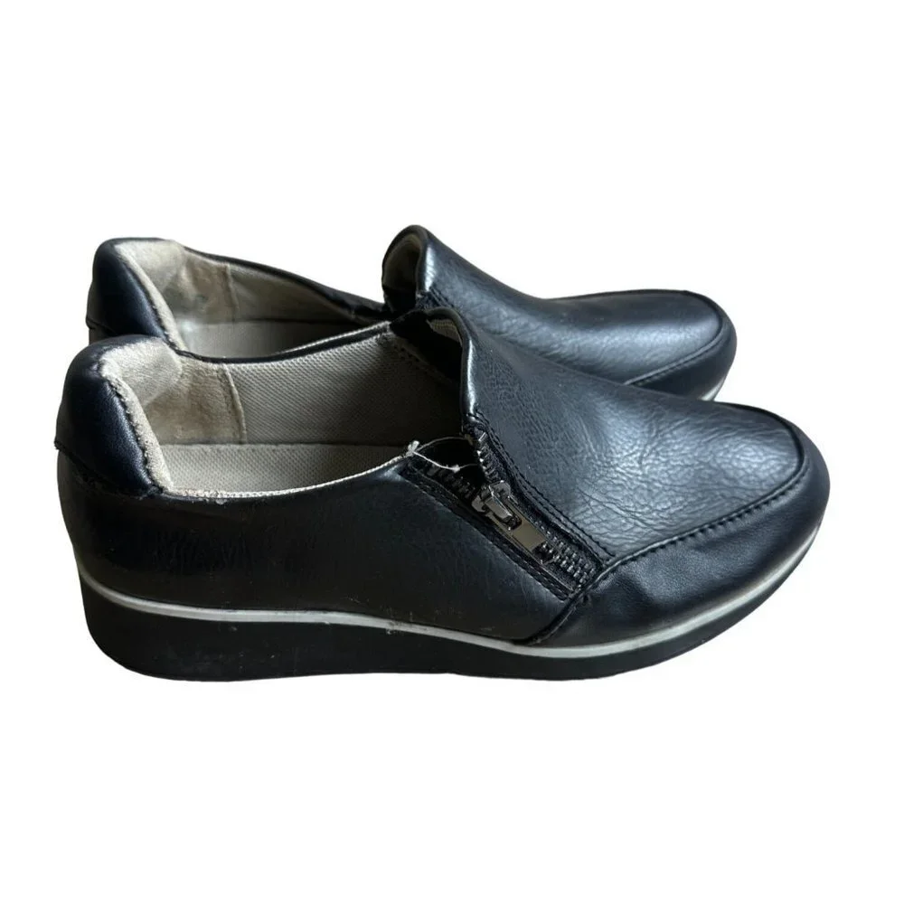 Naturalizer Unisex Youth Oxford, Black Zipper Up Size 4 UK 3 Sku 2264
